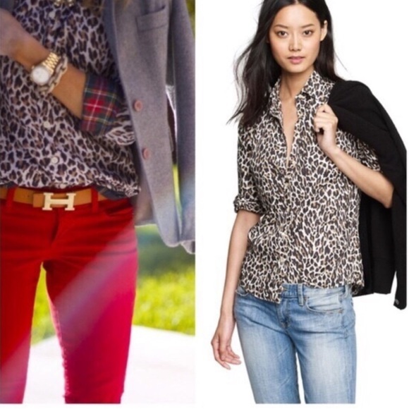 J. Crew Tops - J. Crew Perfect Shirt in Leopard